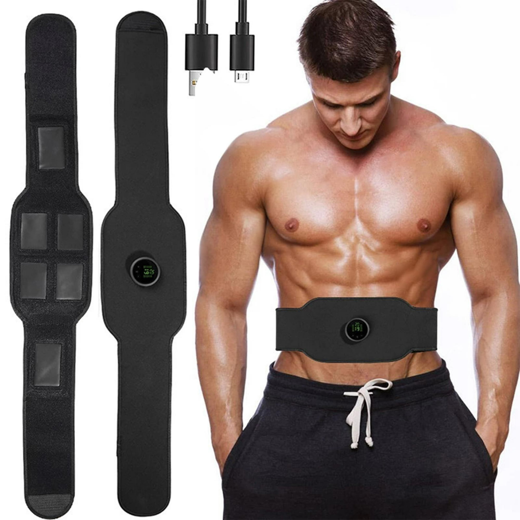 Electroestimulador muscular abdominal de 2 pieza dispositivo trenamiento  con cinturón estimulador pa shamjiam Entrenamiento de los músculos  abdominales del brazo