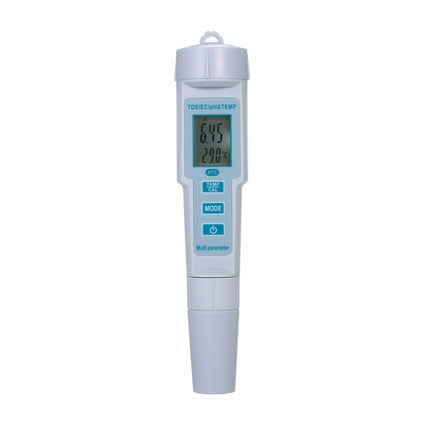 Medidor de del agua 4 en 1 Medidor de pH / CE / TDS / temperatura IP55  Apagado automático a prueba Irfora phmetro