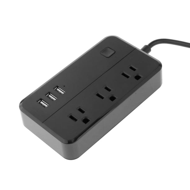 Enchufe . UU. Interruptor de regleta de alimentación eléctrica 6 3 puertos  USB de carga rápida Enchufe de extensión Cable de 1,3 Baoblaze regleta