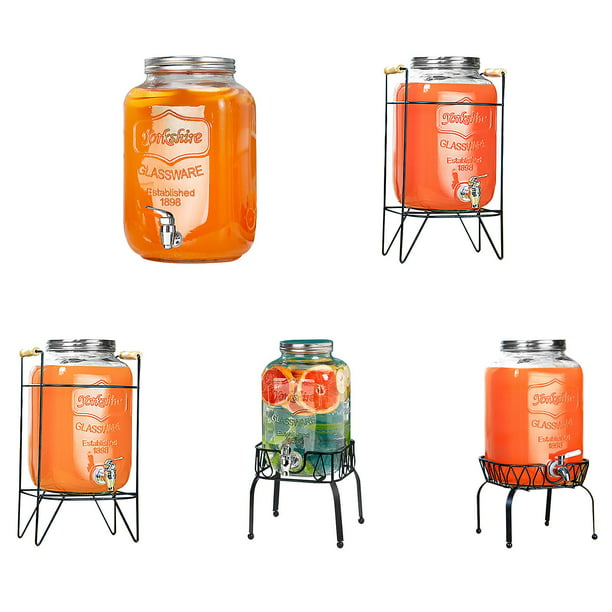 Tarro dispensador de bebidas con grifo horizontal, vidrio, bote, botella  garrafa, agua, refrescos, frigorífico, 13 x 33 x 12 cm