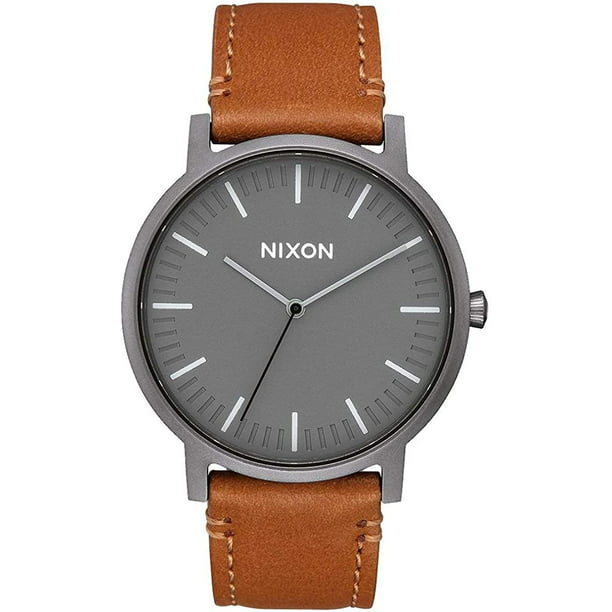 Felicidades población Empresa Reloj Nixon Unisex Porter Leather Gris A10582494 | Walmart en línea