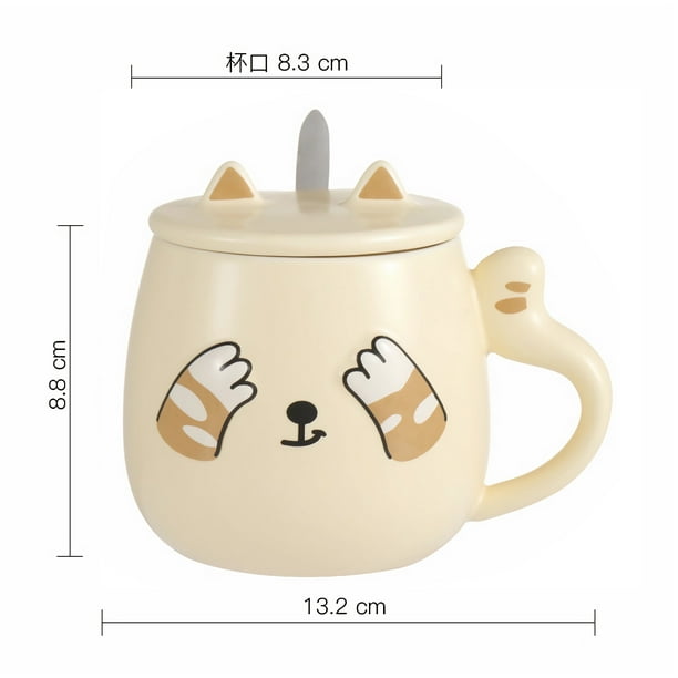 Taza Para Café Kawaii Gato Con Tapa Cuchara Peek A Boo – HappyWare