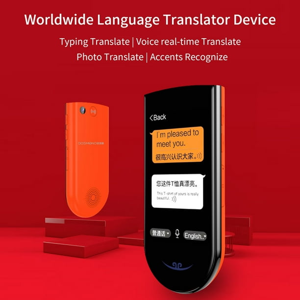 Dispositivo traductor de idiomas portátil DOSMONO, 72 idiomas, voz  bidireccional en tiempo Real DOSMONO Traductor
