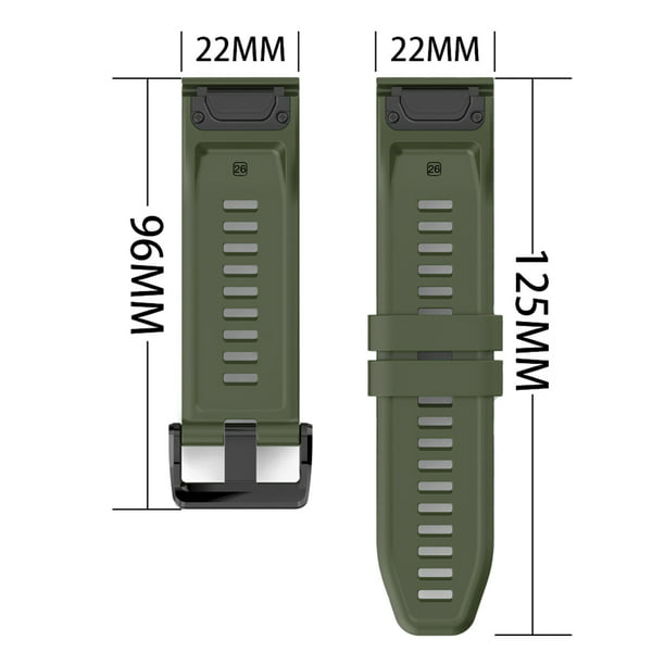 Pulsera de correa de reloj de silicona para Garmin Fenix ​​6X/Fenix ​​6X Pro  (verde militar) Ndcxsfigh