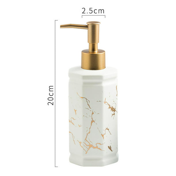 Depósito de jabón de baño, 8.8 fl oz montado en la pared, dispensador de  jabón líquido, dispensador de jabón líquido blanco cromado manual para