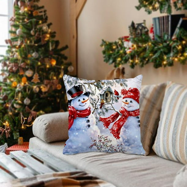 4pcs Fundas De Almohada Navideñas 18x18 Pulgadas, Árbol De Navidad