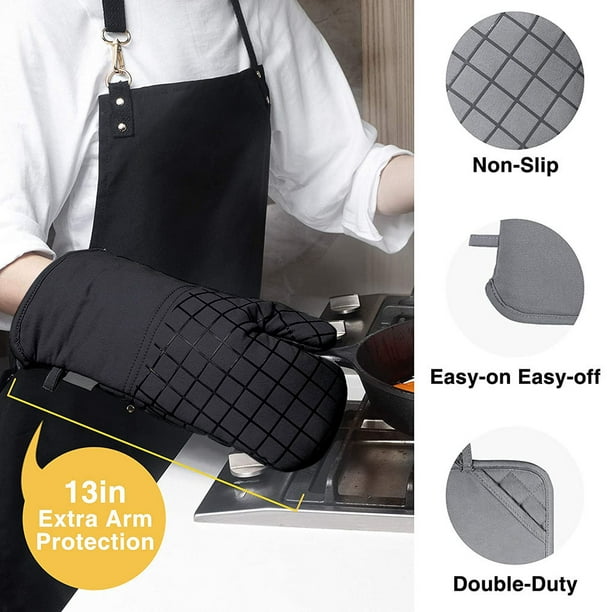 3 pares de ollas antiasar para guantes de cocina, horno doméstico, soporte  grueso, resistente al calor, cocina, aislamiento de microondas, barbacoa