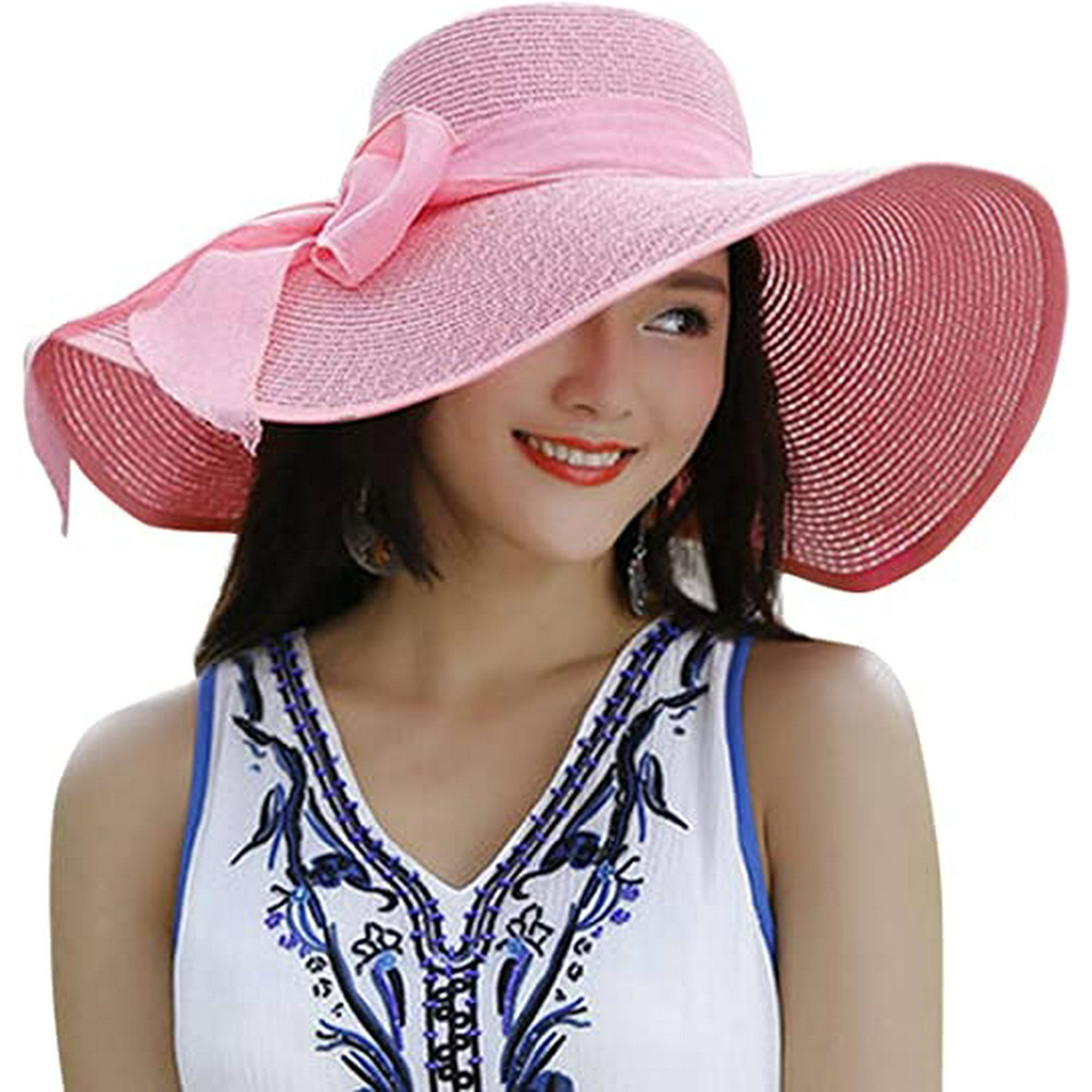 Lanzom Sombreros de sol de playa de verano para hombres y mujeres,  plegable, flexible, para viajes, sombrero de ala ancha