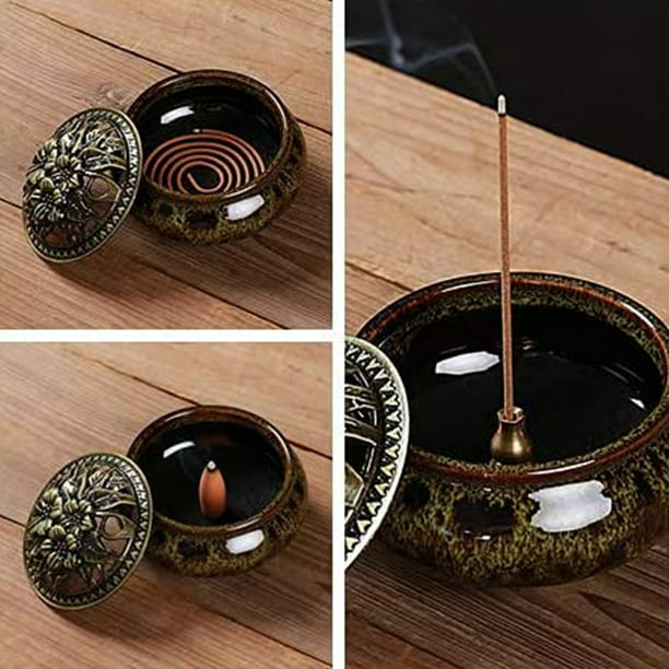 Quemador de incienso de cerámica para aromas quemador de incienso vela  aromática en la mesa