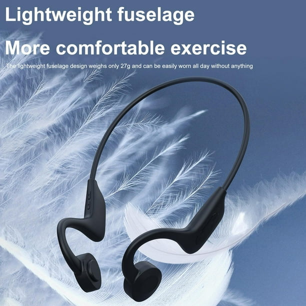 QUU Auriculares De Conducción Ósea compatible Con Bluetooth 5.1 Deportivos  Inalámbricos Manos Libres