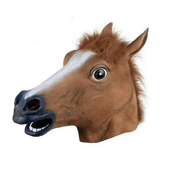 máscaras de cabeza de caballo realistas máscara de animal espeluznante de látex de melena de piel de cabeza completa para disfraz de fiesta de halloween zefeiwu 8390605366451
