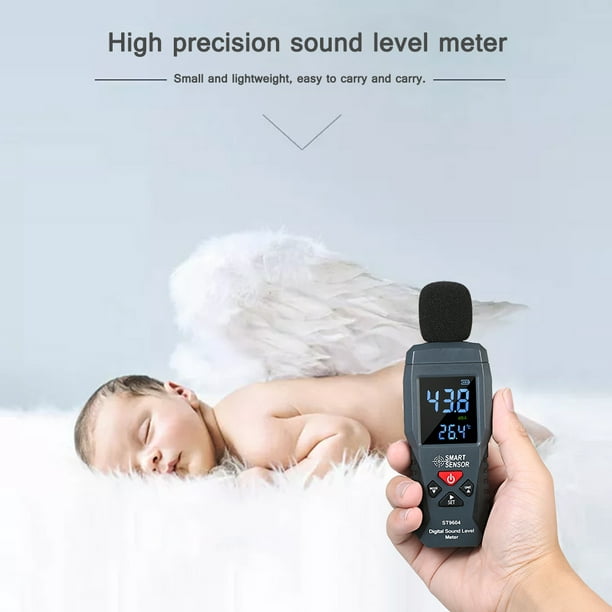 Comprar Medidor de nivel de sonido digital LCD Medidores DB 30-130dBA  Herramienta de medición de volumen de ruido Monitoreo de decibelios