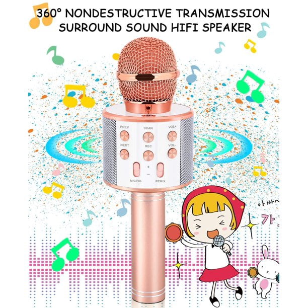 GeschenPark Microfono Niños, Regalos para Niños Juguetes Niñas 5-10 años  Regalos Niña 4-12 Años Microfono Karaoke para Niños Regalos Cumpleaños Niños  : : Electrónica