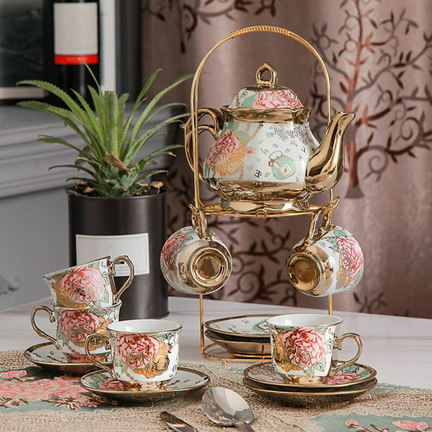 tazas platillos Juego de tazas y platillos de té de estilo europeo, taza de  café con soporte, taza d Fanmusic tazas platillos