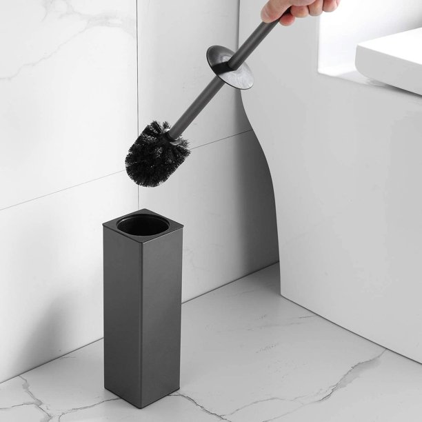 Escobillero de Baño cuadrado plastico gris