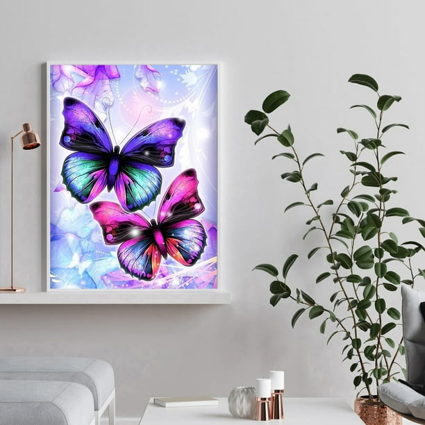 Cuadros Decorativos Pintura por números DIY mariposa sobre lienzo para  colorear aceite arte imagen decoración del hogar Wdftyju embutido en tela