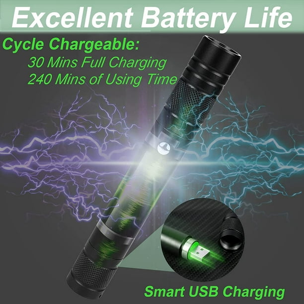 Puntero láser verde de alta potencia, puntero láser verde de alta potencia,  puntero láser de largo alcance, puntero láser verde recargable por USB
