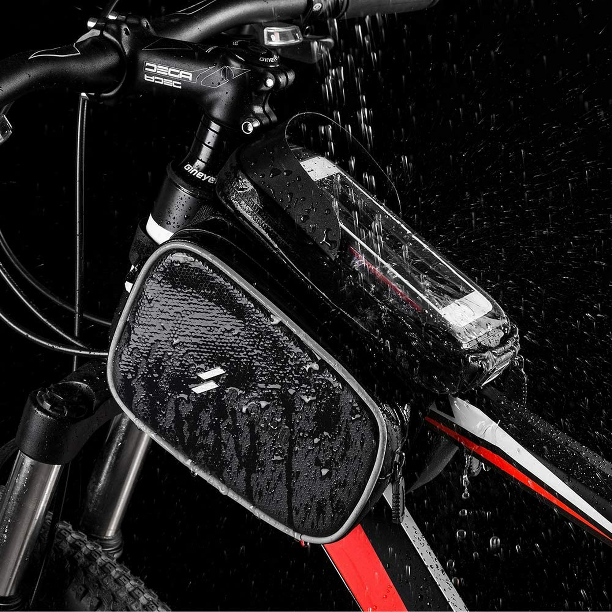 Bolsas de marco de bicicleta impermeables, accesorios de bicicleta de  montaña, soporte para teléfono de bicicleta de 6.5 pulgadas, accesorios  para