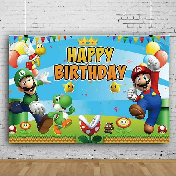 Fondo de Super Mario de 5x3 pies para decoración de fiesta de cumpleaños de  Mario, suministros para fiesta de cumpleaños de niños, accesorios para  estudio de fotomatón YONGSHENG 9024735582298