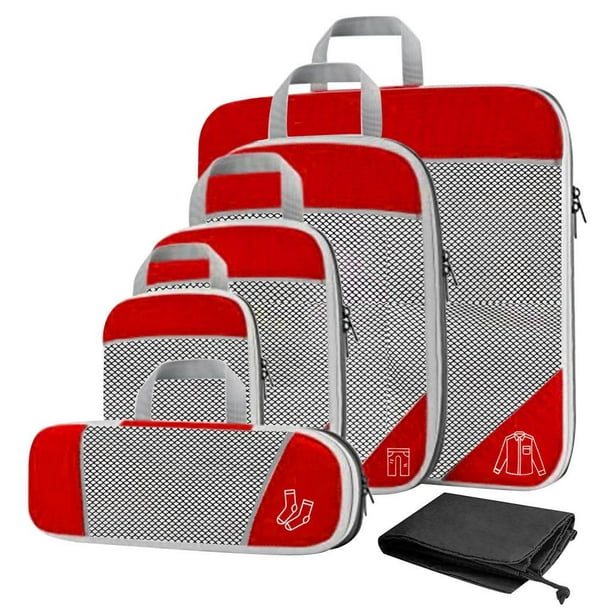 18 cubos de equipaje para equipaje organizador de maleta de viaje, bolsas  organizadoras de viaje para equipaje, bolsa de almacenamiento de equipaje  de