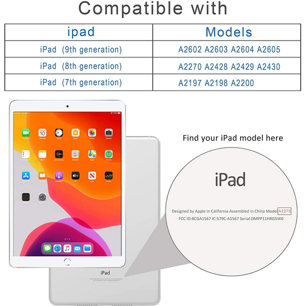 Funda para iPad de 10.2 Pulgadas, Compatibilitada con la 9na Generación  (2021), 8va Generación (2020) y 7ma Generación (2019) de Adepaton