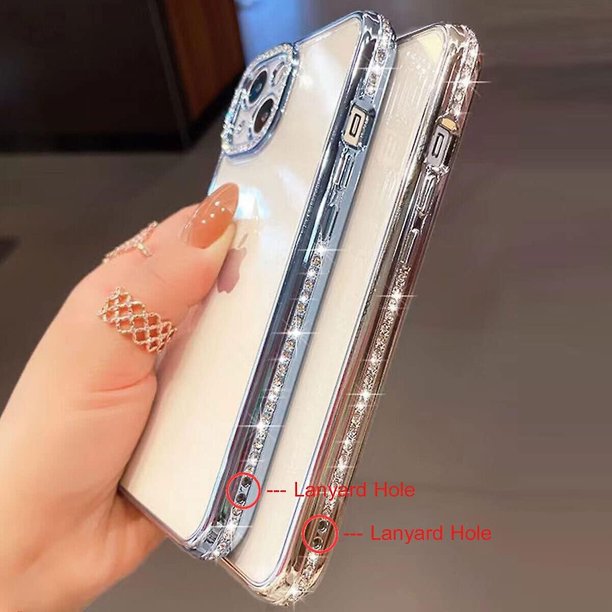 Funda de lujo con revestimiento transparente y purpurina de