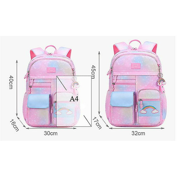 Mochila escolar de primaria, bonitas bolsas coloridas para niñas, mochilas  escolares de princesa, mochilas escolares impermeables para niños de la  serie arcoíris