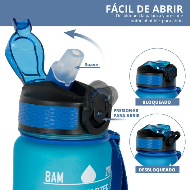 Botella de agua para deportes al aire libre sin BPA, portátil a
