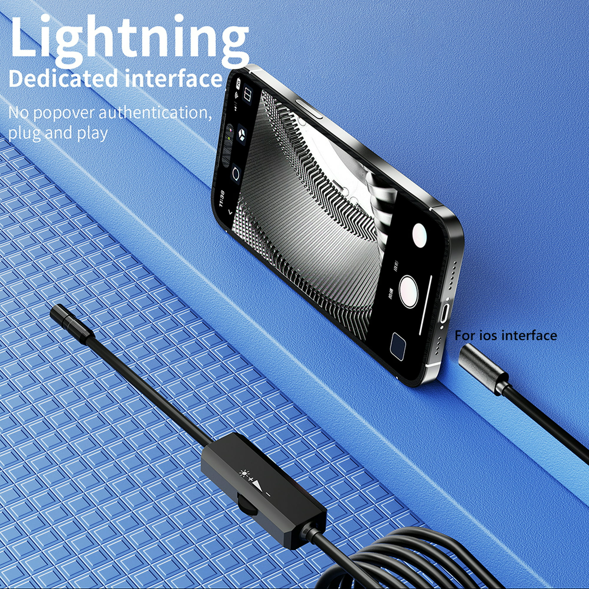5M Camara Endoscopio Con Luz 8 LED Inspeccion Del Boroscopio Para Android  iPhone