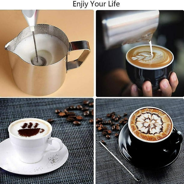 Espumador eléctrico de café con leche, máquina de espuma de mano, batidora  de café con leche, batidora de bebidas, varita espumadora para café