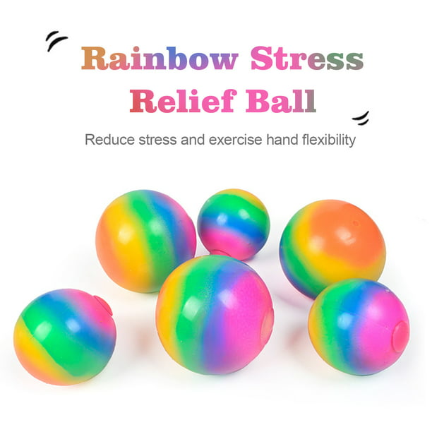  Bola antiestrés de arcoíris, bola para alivio del estrés con  cuentas de ADN coloridas en el interior, bola antiestrés para adultos,  Blanco : Juguetes y Juegos