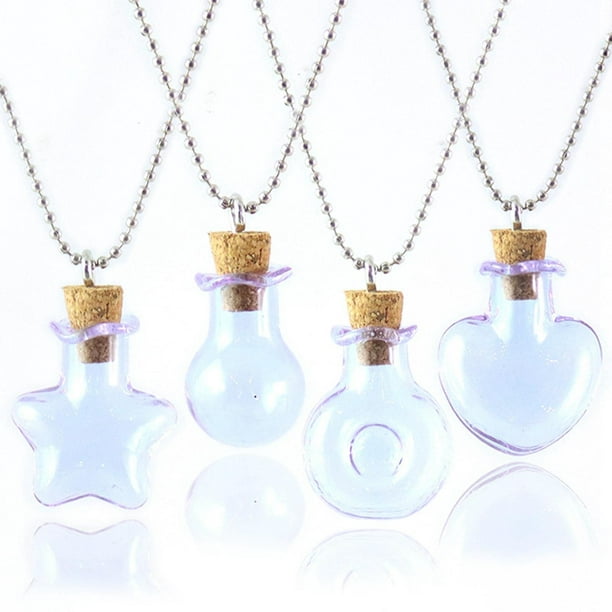 12pcs Pequeña Botella De Cristal De Lujo Que Desea El Trabajo Hecho A Mano  Collar Pendiente Sunnimix Frascos de botellas Mini Wish