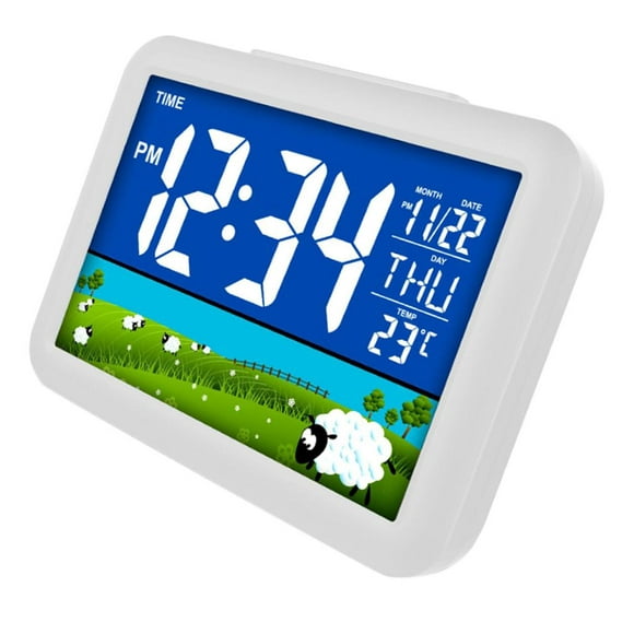 despertador digital lcd despertador de despertador de radio despertador reloj color termómetro y calendario pradera baoblaze reloj despertador con pantalla lcd a color