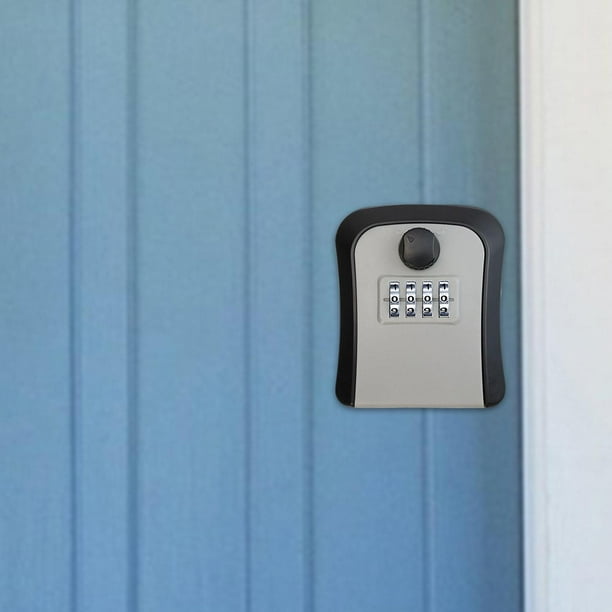 Muyoka Caja de seguridad para llaves Caja de seguridad para llaves con  código de 4 dígitos Caja de seguridad para llaves de seguridad montada en  la pared para exteriores Caja de seguridad