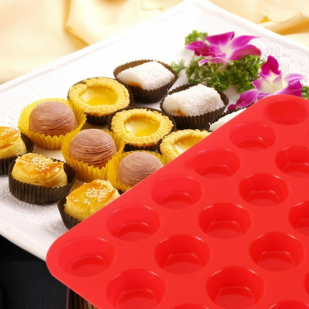 Molde de silicona para hornear muffins y pasteles de Sunnimix, en rojo