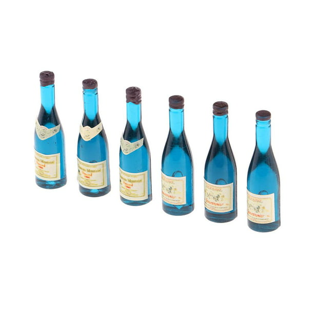 Sets de 5 Mini Botellas de Vino y Champán, Decoración de Utensilios de  Cocina para 1/12 Sunnimix Botellas de Vino Miniatura