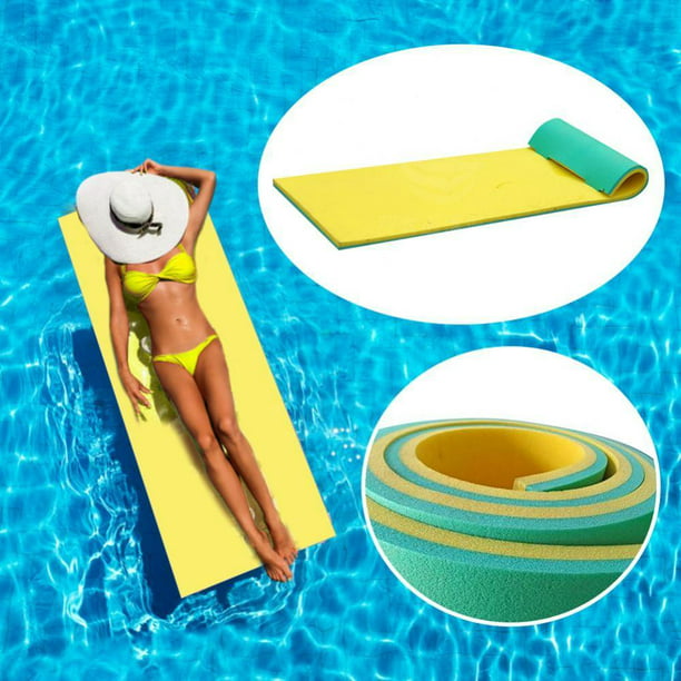 Colchón flotante de 212.6 x 70.9 in para piscina, juguete de verano, manta  de agua, colchoneta de espuma XPE resistente al desgarro, almohadilla de