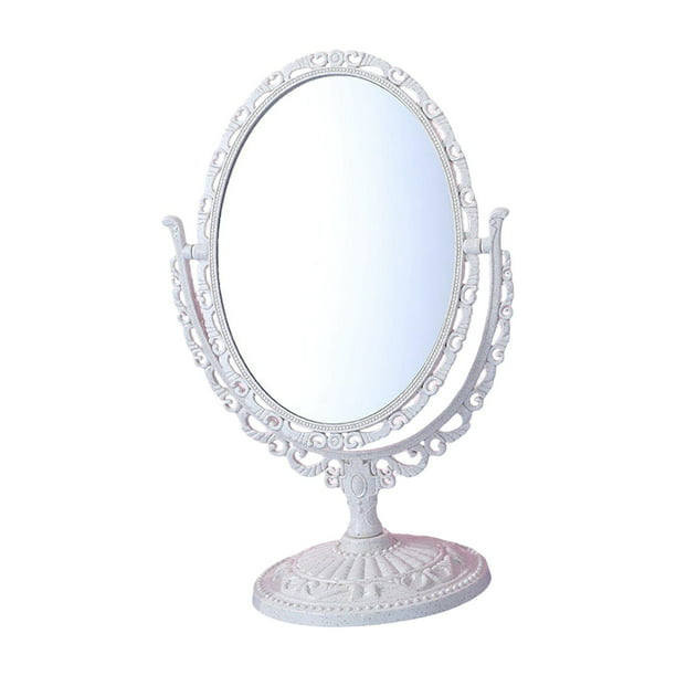  Espejo de maquillaje de escritorio vintage, europeo, giratorio de , espejo de tocador retro, espejo Sunnimix Espejo para maquillarse