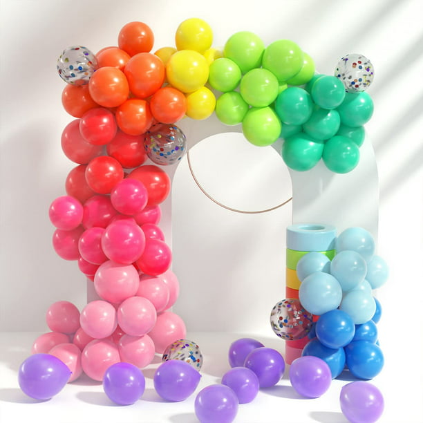 Globos de 4º cumpleaños, 24 globos de látex arcoíris de 12 pulgadas de  colores surtidos, globos de número 4, globos de dígitos, globos de fiesta  para