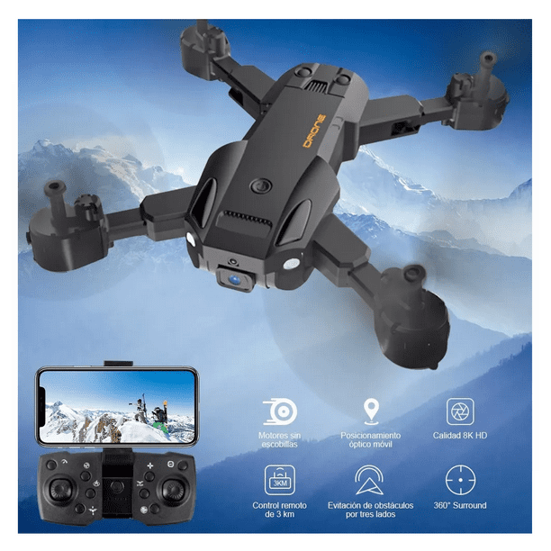 Mini Dron Recargable Con 8k Cámara Doble Y 2 Baterías