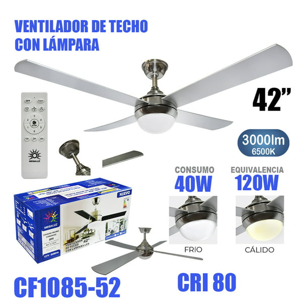 VENTILADOR DE TECHO CON LÁMPARA LED 40W 12 F60060