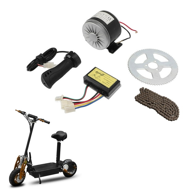  Kit de motor eléctrico de mini bicicleta de 500 W con  transmisión de cadena de 25 horas, piñón de rueda libre 55T, control de  velocidad, luz de lente LED (kit de