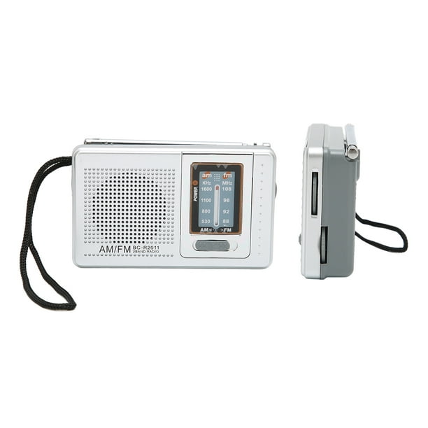 Radio gris plateado, radio portátil de bolsillo Radio pequeña AM