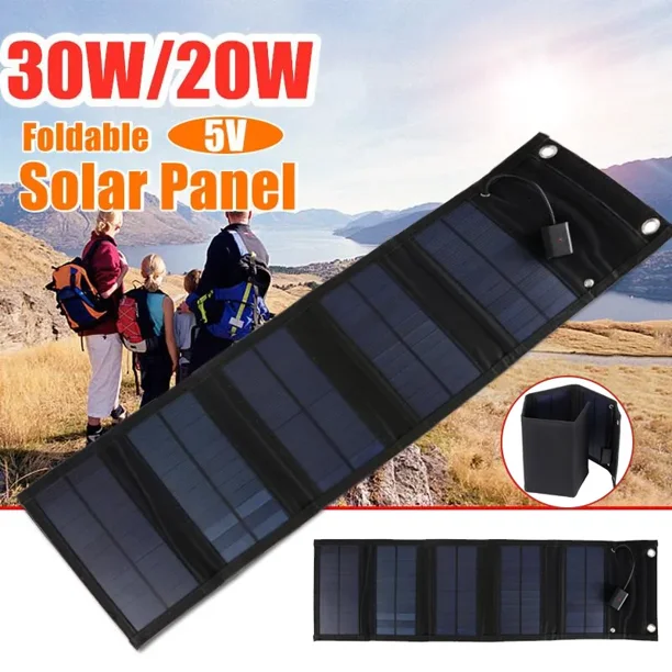 Panel Solar plegable de 20W, célula Solar portátil, resistente al