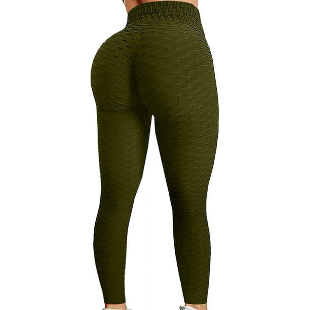 Pantalones de yoga de cintura alta para mujer Control de barriga  Adelgazante Leggings texturizados para correr Entrenamiento Ruched Butt  Lift Pants Zhivalor WMZL-864-25