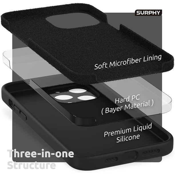 SURPHY Funda de silicona compatible con iPhone 12 Mini de 5.4 pulgadas,  funda de silicona líquida (con forro de microfibra) diseñada para iPhone 12