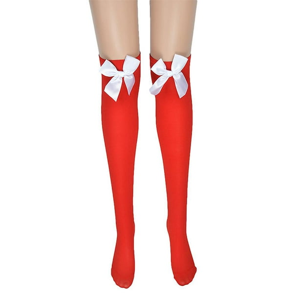 Red Sox Red Knot Medias altas hasta el muslo para Halloween y Navidad para  mujer, medias a rayas con lunares para esqueleto cruzado, agradable arco,  Cosplay, calcetines largos por YONGSHENG 8390606099105