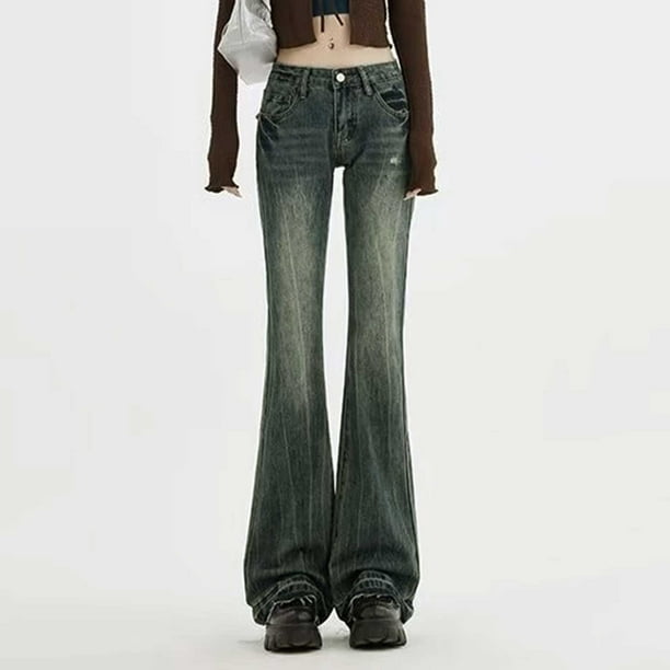 Gibobby Jeans dama cintura alta Pantalones vintage para mujer Moda