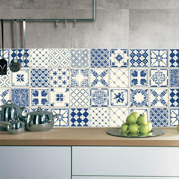 10 Laminas de Azulejos Adhesivos para Cocina Bano Diseno de Mosaico 3D  12X12