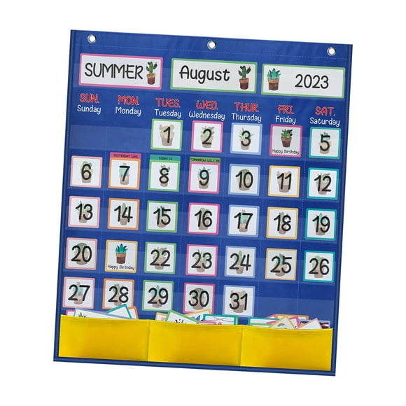 tabla de bolsillo del calendariocalendario de bolsillográfico organizado en el aulacalendario de aula calendario de pared educación tempranacalendario infantil con 89 tarjetas y 3 macarena tabla de bolsillo del calendario